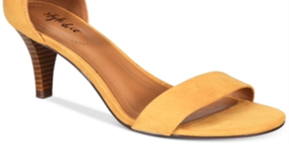 Style & Co. Women's Paycee Open Toe Casual Ankle Strap Sandals Yellow Size 8.5 M