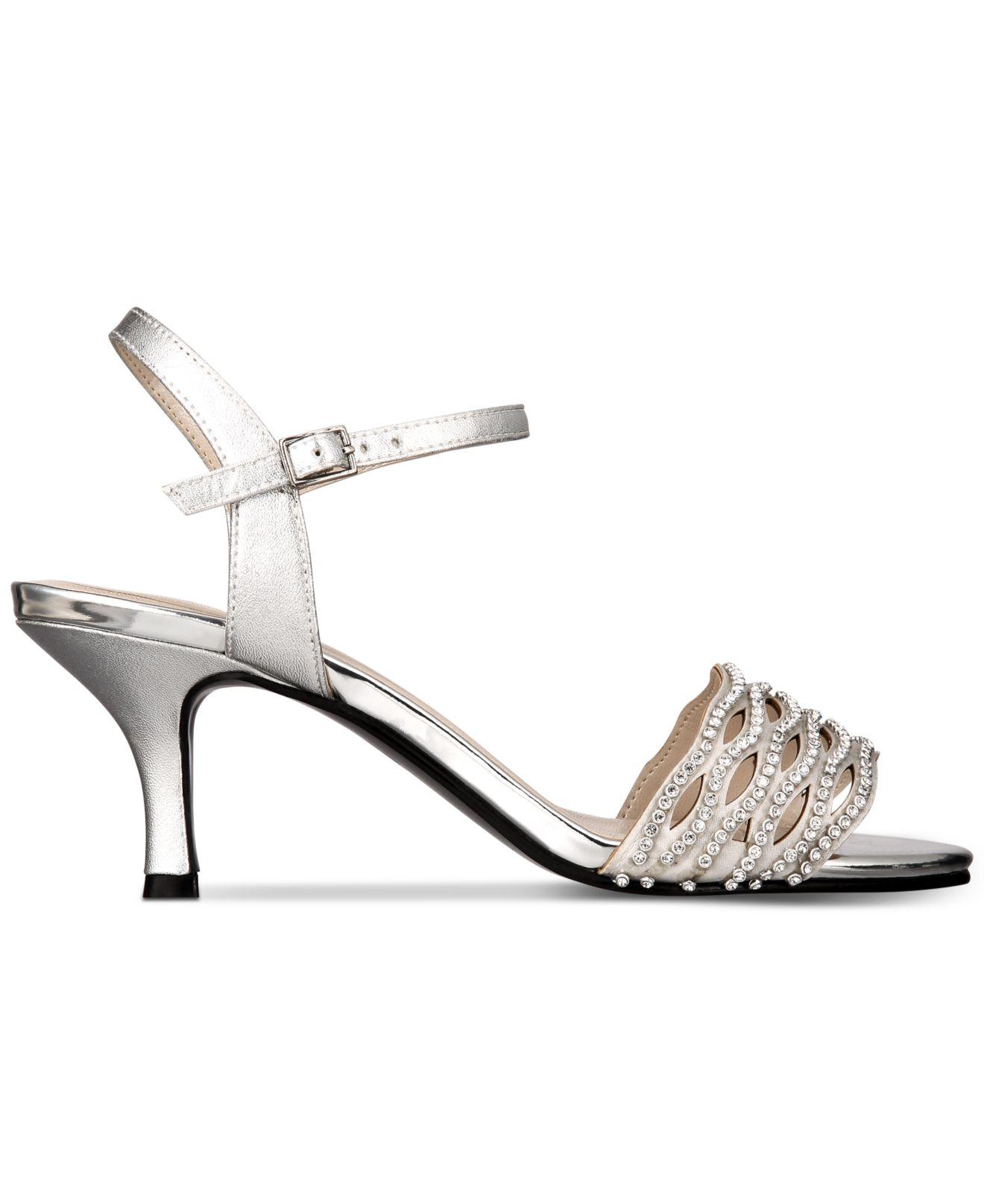 Caparros Women's Quirin Suede Open Toe Special Occasion Ankle Strap Sandals Silver Size 9 M