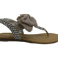 Material Girl Women's Swan3 Fabric Split Toe Casual Slingback Sandals Gray Size 7 M