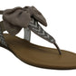 Material Girl Women's Swan3 Fabric Split Toe Casual Slingback Sandals Gray Size 7 M