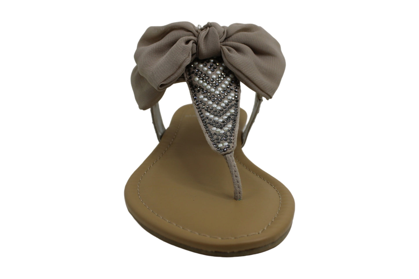 Material Girl Women's Swan3 Fabric Split Toe Casual Slingback Sandals Gray Size 7 M