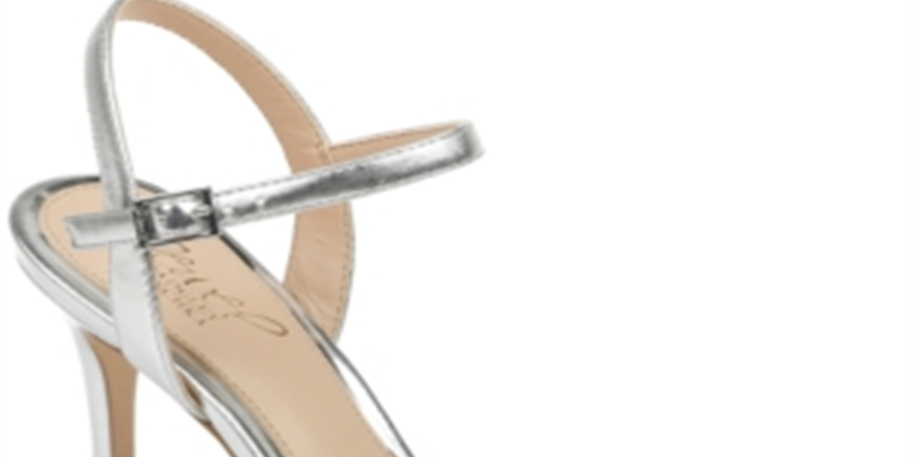 Jewel Badgley Mischka Women's Natasha Patent Slingback Evening Heels Silver Size 6.5M