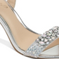Jewel Badgley Mischka Women's Natasha Patent Slingback Evening Heels Silver Size 6.5M