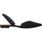 Alfani Women's Slingback Cushioned Comfort Ryann Pointed Toe Block Heel Slip on Leather Flats Black Size 6 M