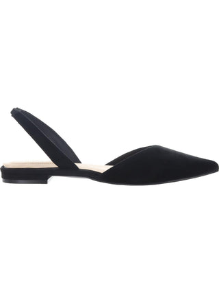 Alfani Women's Slingback Cushioned Comfort Ryann Pointed Toe Block Heel Slip on Leather Flats Black Size 6 M