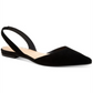 Alfani Women's Slingback Cushioned Comfort Ryann Pointed Toe Block Heel Slip on Leather Flats Black Size 6 M