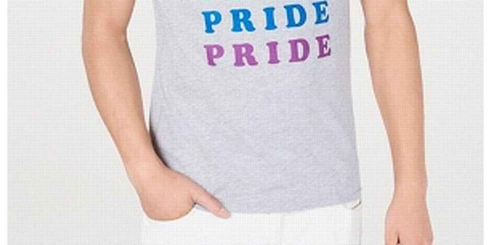 INC Unisex Rainbow Pride Graphic T-Shirt Benefiting the Trevor Project Gray Size Medium