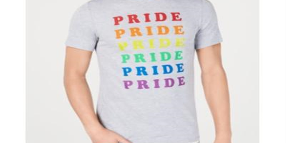 INC Unisex Rainbow Pride Graphic T-Shirt Benefiting the Trevor Project Gray Size Medium