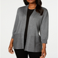 Karen Scott Women's Open-Front Cardigan  Charcoal Heather Black Size Large