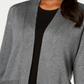 Karen Scott Women's Open-Front Cardigan  Charcoal Heather Black Size Large