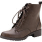 American Rag Women's Round Toe Block Heel Lace up Booties Brown Size 7 M