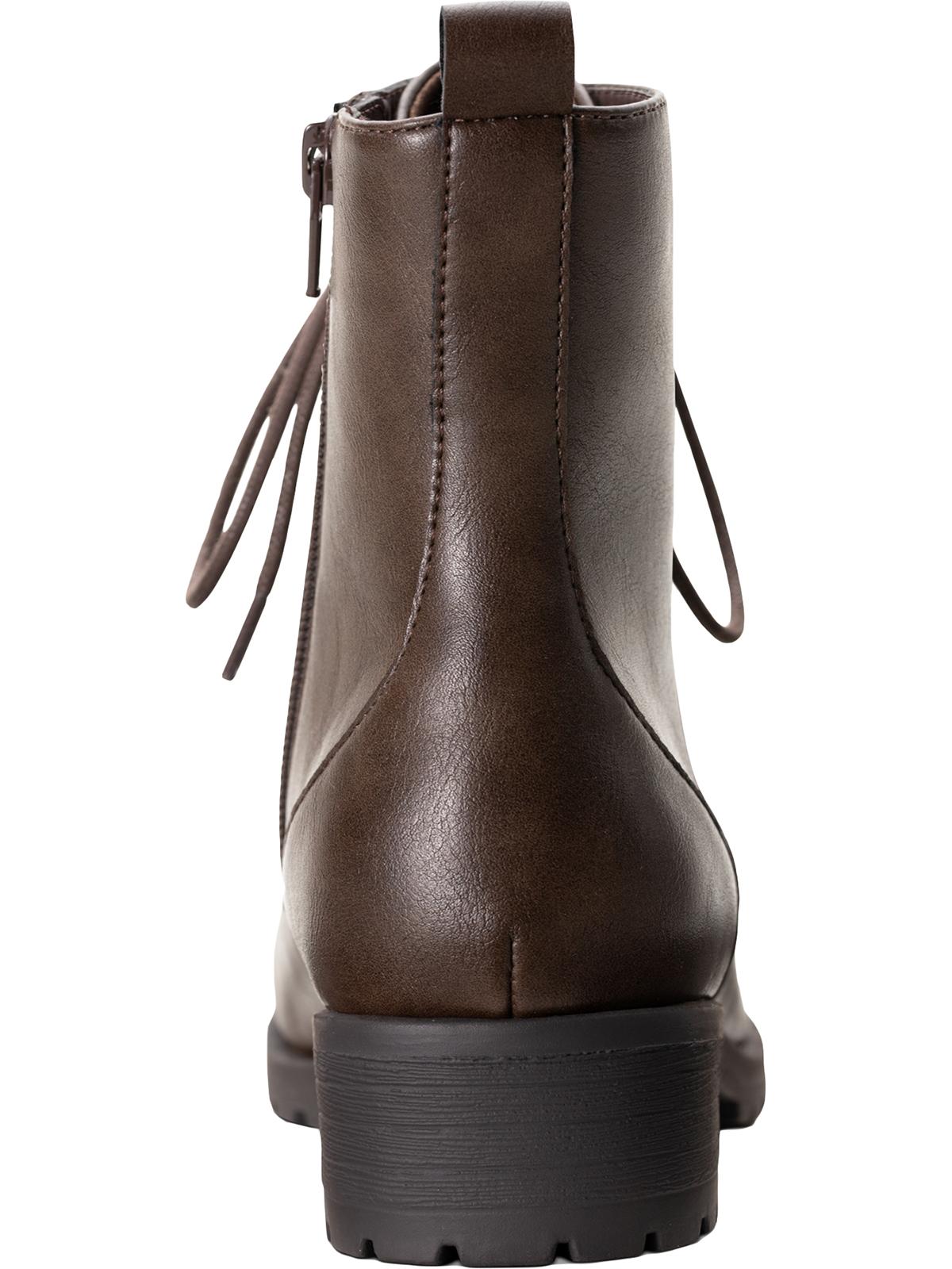 American Rag Women's Round Toe Block Heel Lace up Booties Brown Size 7 M