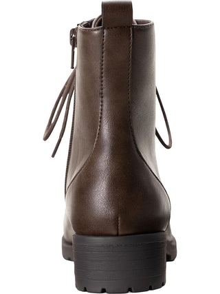 American Rag Women's Round Toe Block Heel Lace up Booties Brown Size 7 M