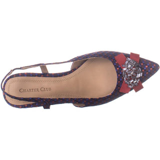 Charter Club Women's Lollee Pointed Toe Formal Slingback Sandals Blue Size 6M