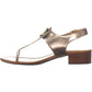 Tommy Hilfiger Women's King Leather Open Toe Casual Ankle Strap Sandals Gold Size 7.5
