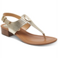 Tommy Hilfiger Women's King Leather Open Toe Casual Ankle Strap Sandals Gold Size 7.5