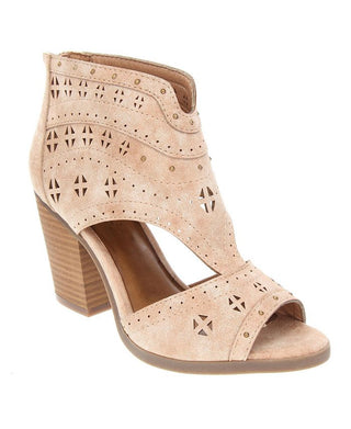 Sugar Women's Viveca Peep Toe Ankle Bootie with Side Cut Out Boot, blush Size 6M