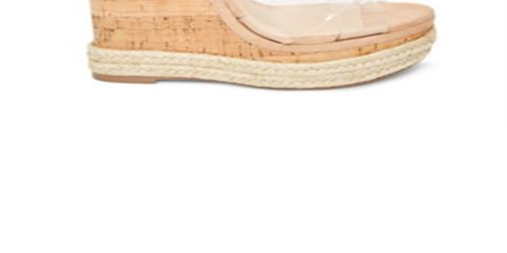Steve Madden Women's Maven Clear Sandel Beige Size 9.5