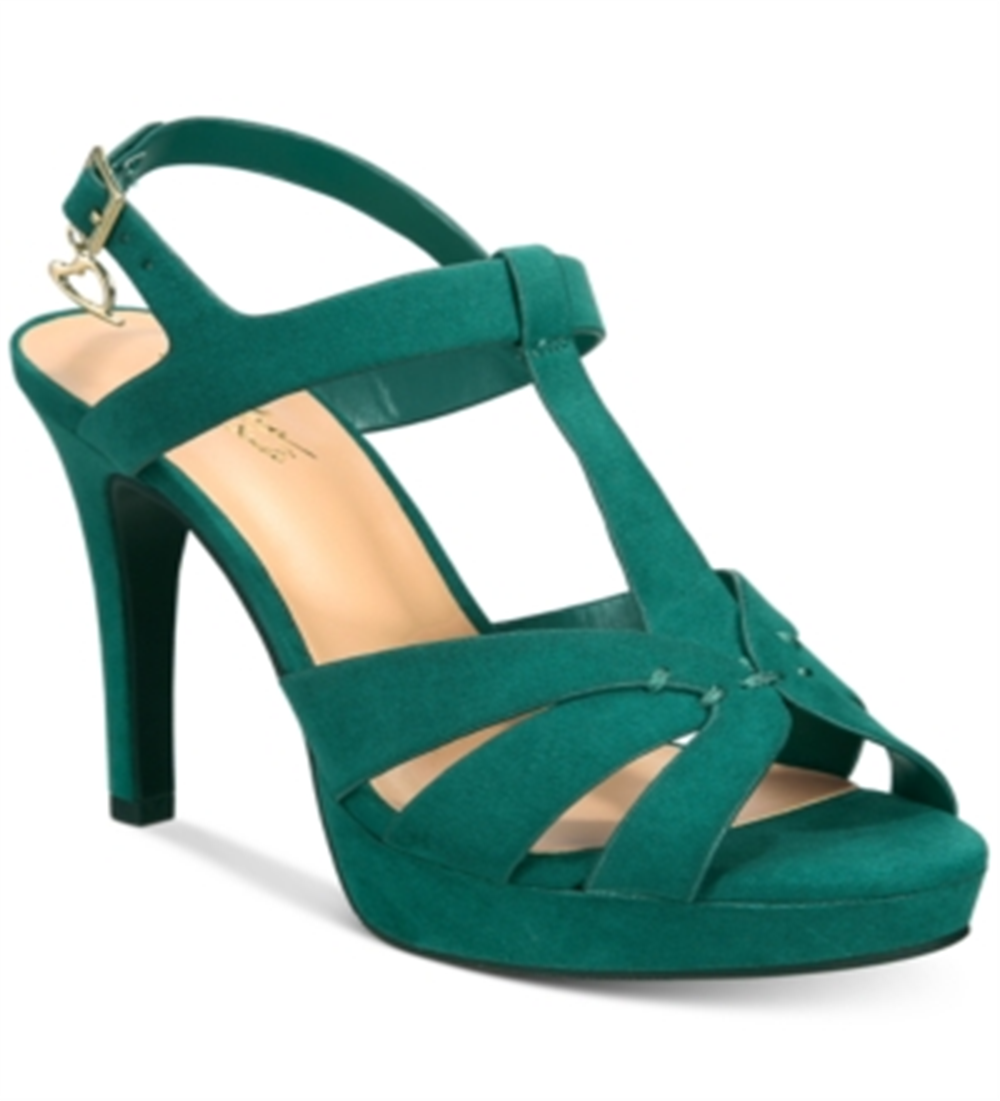 Thalia Sodi Women's Verrda Open Toe Special Occasion Slingback Sandals Green Size 6.5 M