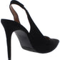 Material Girl Women's Slingback Goring Cushioned Darcie Pointed Toe Stiletto Slip on Dress Pumps Black Size 9 M