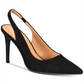 Material Girl Women's Slingback Goring Cushioned Darcie Pointed Toe Stiletto Slip on Dress Pumps Black Size 9 M