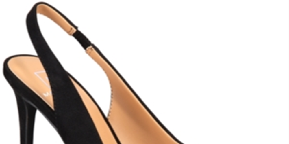 Material Girl Women's Slingback Goring Cushioned Darcie Pointed Toe Stiletto Slip on Dress Pumps Black Size 9 M