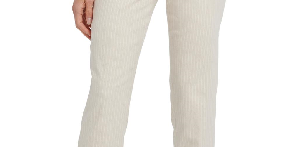 DKNY Women's Twill Pinstripe Essex Dress Pants Brown Size 4