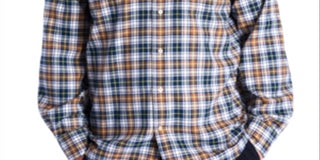 Barbour Men's Windowpane Plaid Long Sleeve Classic Fit Button Down Casual Shirt Blue Multi Size XL