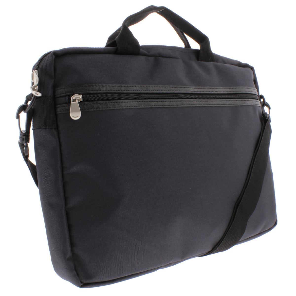 Blankslate Men's Slim Top-Load Double Flat Strap Laptop Bag  Black One Size