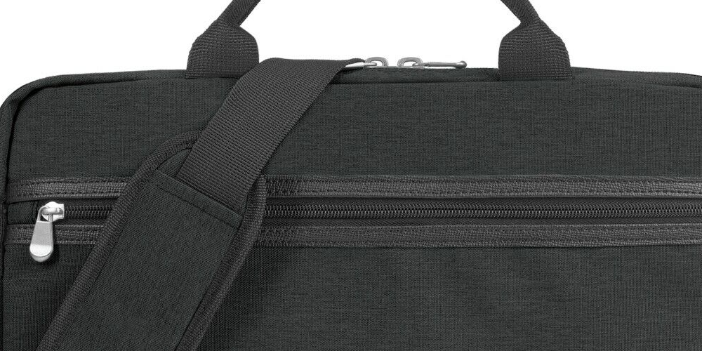 Blankslate Men's Slim Top-Load Double Flat Strap Laptop Bag  Black One Size