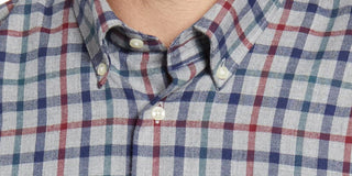 BARBOUR Men's Windowpane Plaid Long Sleeve Classic Fit Button Down Casual Shirt Blue Multi Size XL