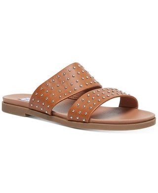 Steve Madden Womens Dede Faux Leather Slide Sandals Brown Size 6.5M