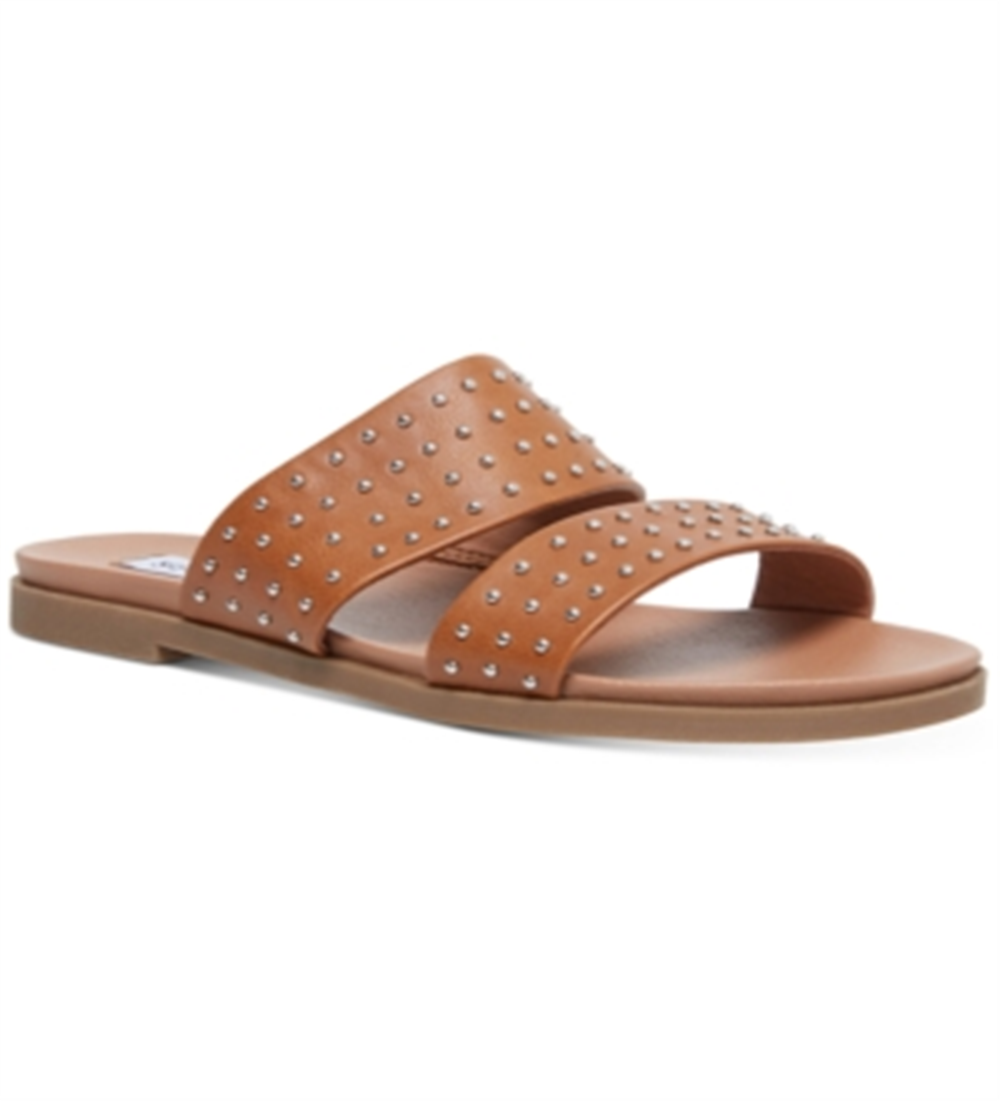 Steve Madden Womens Dede Faux Leather Slide Sandals Brown Size 6.5M