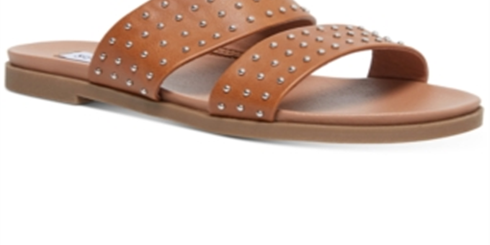 Steve Madden Womens Dede Faux Leather Slide Sandals Brown Size 6.5M