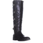 Thalia Sodi Women's Crisscross Straps Buckle Accent Strappy Veronika Almond Toe Block Heel Zip-up Boots Black Size 7.5 M