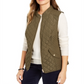Charter Club Women's Quilted Stand-Collar Vest  Green Size Medium