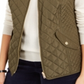 Charter Club Women's Quilted Stand-Collar Vest  Green Size Medium