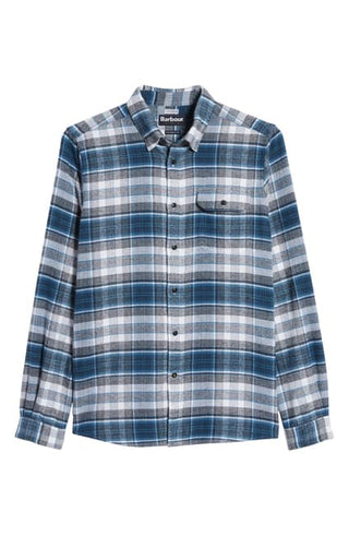 Barbour Men's Shoreham Men's Shirt Blue Steel Size Medium