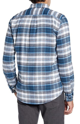 Barbour Men's Shoreham Men's Shirt Blue Steel Size Medium