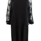 MSK Women's Sequined Lace Overlay Dress Black Size Medium