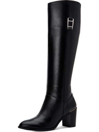 Alfani Women's Nellie Leather Closed Toe Knee High Riding Boots Black Size 7.5 M