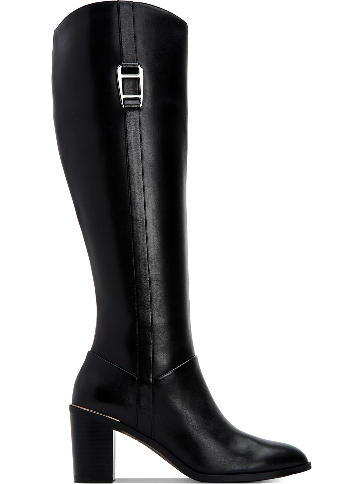 Alfani Women's Nellie Leather Closed Toe Knee High Riding Boots Black Size 7.5 M