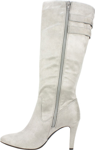 Rialto Women's Cahoon Buckle Dress Boots Light Grey Size 6.5 M
