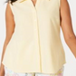 Charter Club Women's Pique Sleeveless Shirt  Lemon Spritz Yellow Size 14