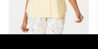 Charter Club Women's Pique Sleeveless Shirt  Lemon Spritz Yellow Size 14