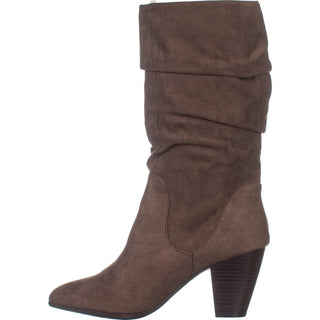 ESPRIT Women's  Oliana Folded Top Block Heel Mid Calf Boots Brown Size 8.5