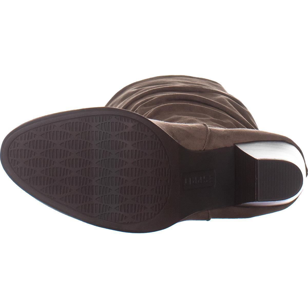 ESPRIT Women's  Oliana Folded Top Block Heel Mid Calf Boots Brown Size 8.5