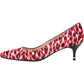 Kenneth Cole New York Women's Leopard Print Cushioned Morgan Pointy Toe Kitten Heel Slip on Dress Pumps Pink Size 6.5M