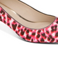 Kenneth Cole New York Women's Leopard Print Cushioned Morgan Pointy Toe Kitten Heel Slip on Dress Pumps Pink Size 6.5M