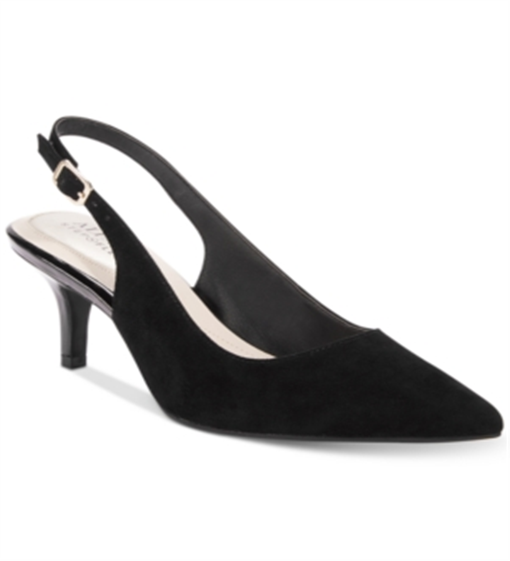 Alfani Women's Babbsy Pointed Toe Ankle Strap Classic Pumps Black Size 7.5 M